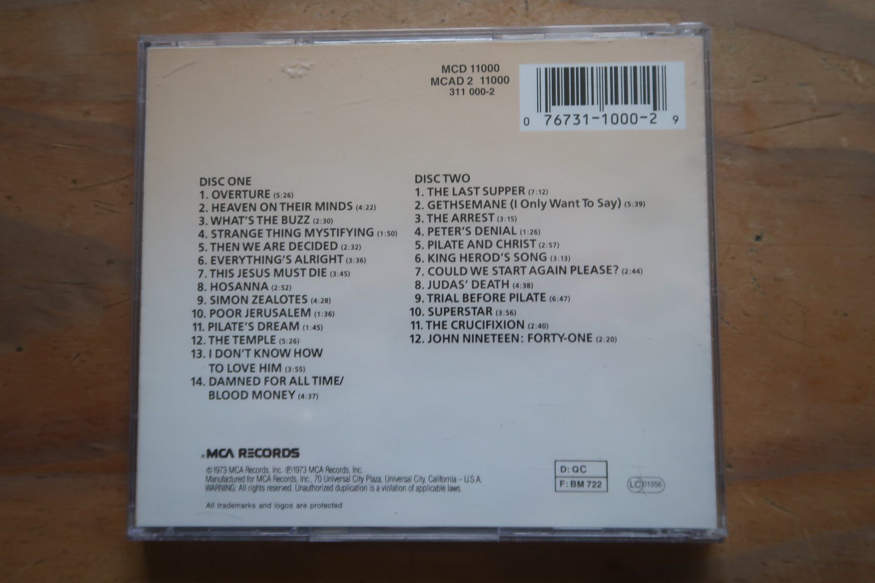 CD: JESUS CHRIST SUPERSTAR - SOUNDTRACK - 2x CD – Usato da Basel venduto da Patiscat 1