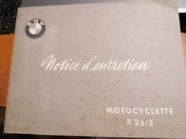 Bmw R 25/3 notice d'entretien moto ancienne 1953    88 pages
