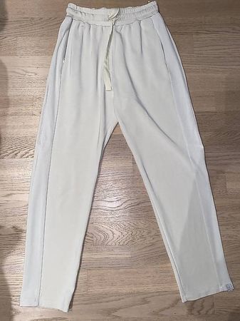 Max Mara beige weisse klassische Hose Trickot
