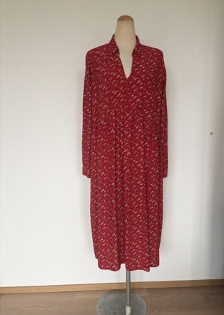 Esprit Red Print Dress, Size 34, Perfect for Autumn 🍂