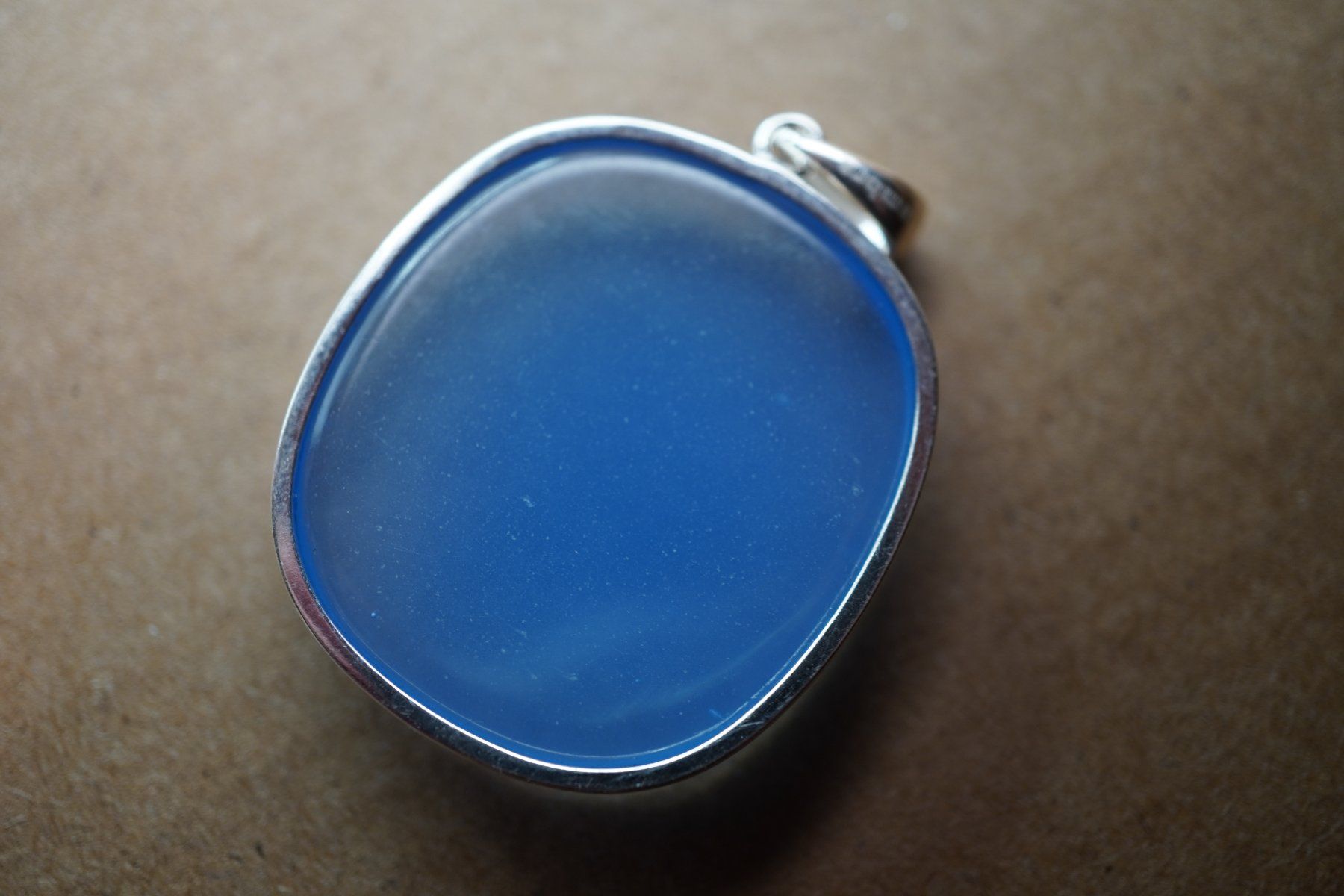 Minerali & Pietre curative: 925 Silberanhänger- Design "Blauer Chalcedon-Stil 30mm – Nuovo e nell'imballaggio originale da Eschenbach venduto da Fengg 2