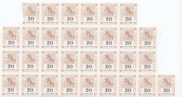 20 Centimes Taxmarken Kanton Bern. 31 Stück Ungebraucht.