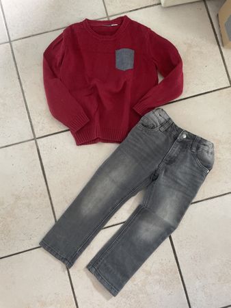 cooles Jungen Set: Pulli & Jeans Gr. 98/104 Herbst Winter
