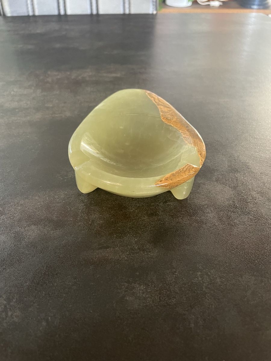 Portacenere: Cendrier Vintage Onyx Vert et Brun – Usato da Vallamand venduto da Bricbracbroc82 2