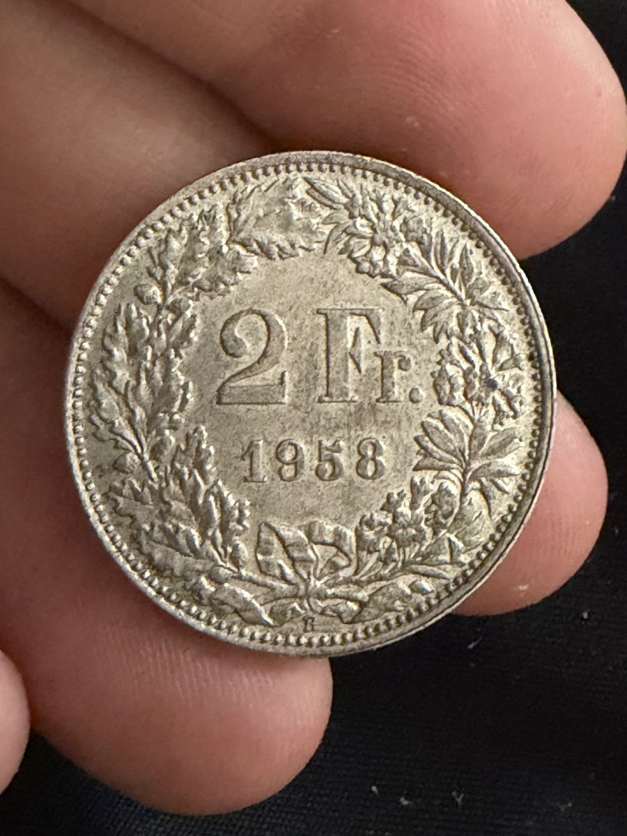 Toutes les monnaies: 2 Franc Suisse 1958 Argent  – D'occasion à Binningen par Cchatz 3