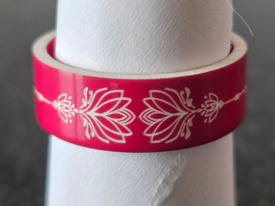 Mood Anelli: Mood Addon en polymère rose avec petit mandala, taille 52 – Nuovo (secondo la descrizione) da Morges venduto da Mlle_Croft_91