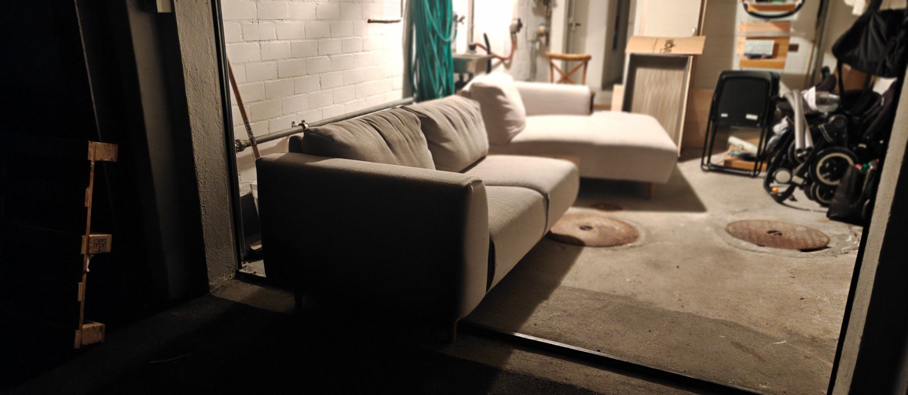Interio Sofas: Interio Ecksofa mit Recamière – hellgrau/greige – 275 cm – Gebraucht aus Kriens von EPR1987 1