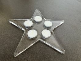 Glasi Hergiswil Stern mit 5 Teelichtern  ø ca. 30cm