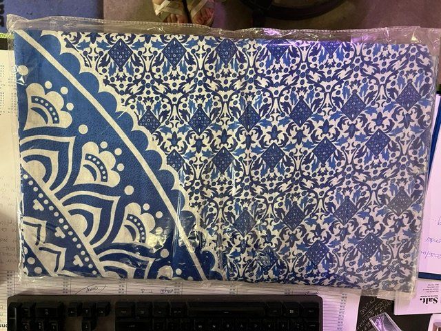 Bettwäsche: Bett- oder Wandtuch 210 x 240cm, Baumwolle, blautöne – Neu und originalverpackt aus Buchs SG von Pocolocoli 1