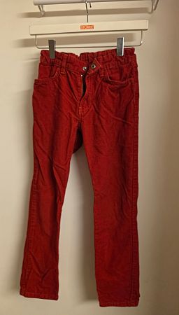 rote Cordhose Slim Fit Gr. 134