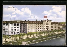 AK Zürich, Kaserne am Limmatufer