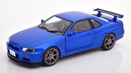 Nissan Skyline GT-R R34 1999 RHD blau met.   1:18 von Solido