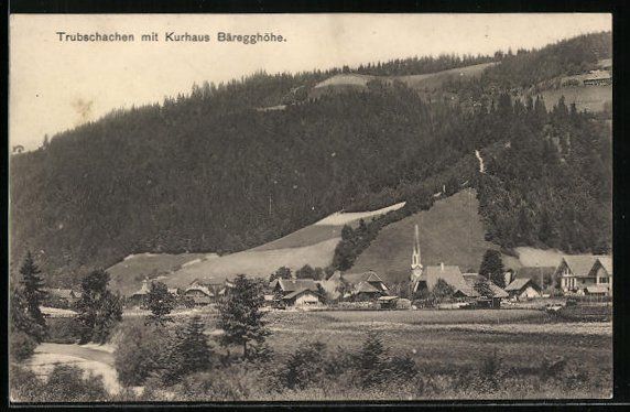 Cartoline postali: Trubschachen, Ortsansicht mit Kurhaus B – Usato da Berlin venduto da bartko-reher