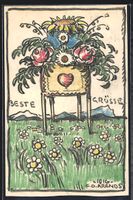 Handgemalt sign. Carl O. Arends: Beste G