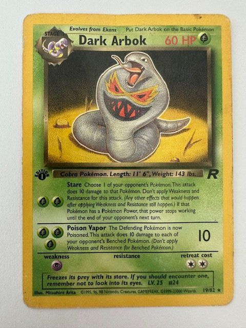Pokémon Cartes à collectionner: Dark Arbok 1. Edition - Pokemon - Team Rocket – D'occasion à Nussbaumen AG par Bika-Shop