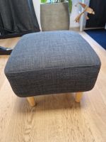 Ottoman dunkelgrau Stoff Holzbeine 49x45, H 35