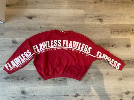 Roter Pullover mit Aufdruck, Grösse L
