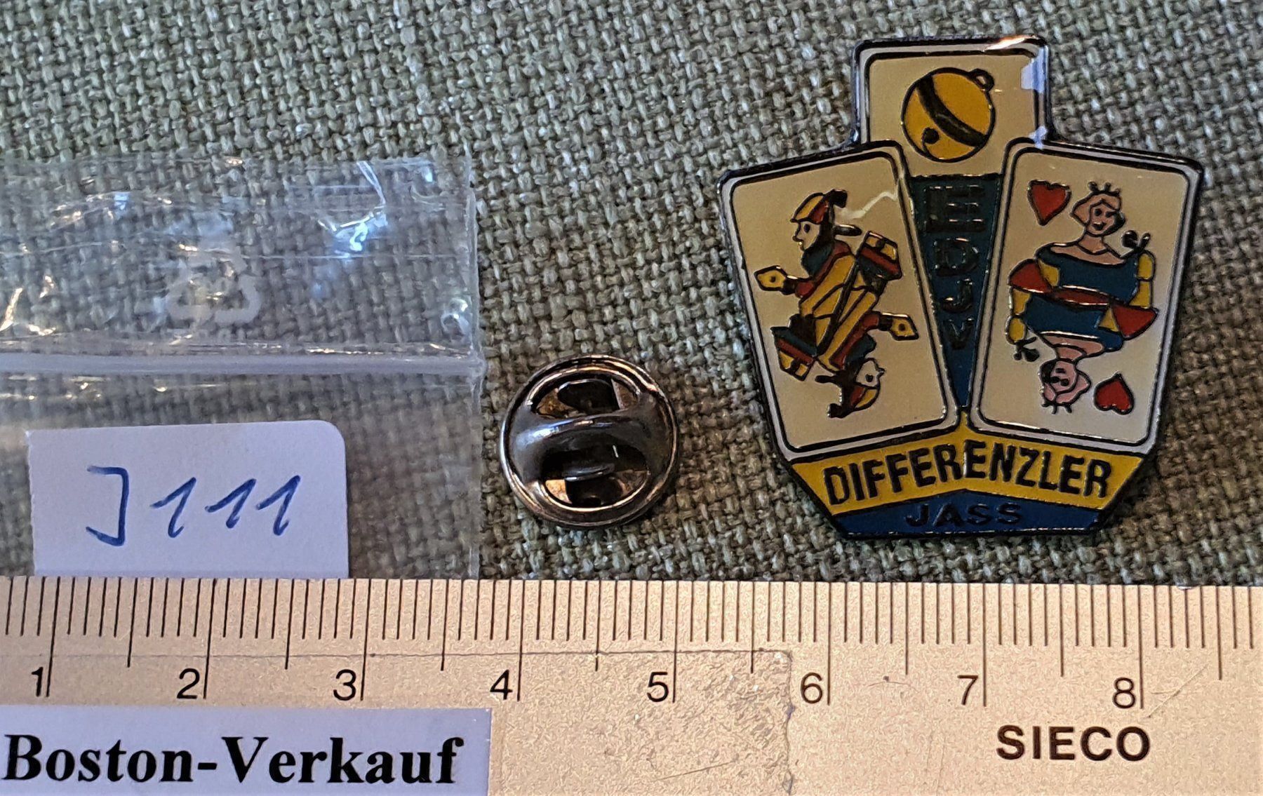 Placchette & Badge: J111 - Pin Jasskarten Differenzler EDJV - Nr. 502 – Usato da Reinach BL venduto da Boston-Verkauf 1