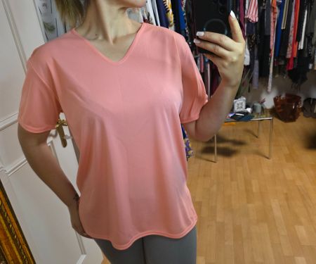 Sportliches Coral Sommer Shirt Gr. 44 frisch gewaschen