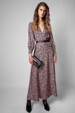 ❣️ ZADIG & VOLTAIRE Seidenkleid XS – Rosa/Coral Leo  Print