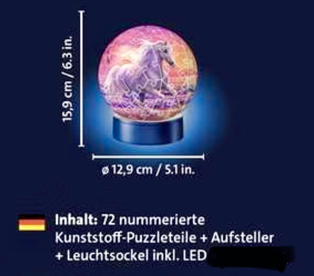 Ravensburger Puzzle: Ravensburger 3D Puzzle-Ball Nachtlicht Pferd – Usato da Ostermundigen venduto da downunder08 4