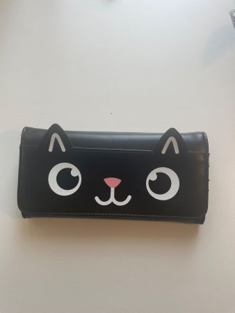 Schwarze Geldbörse mit Katzen Design, neuwertig Portemonnaie
