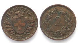 CH 2 Rappen 1912 Bronze ERHALTUNG! vz+