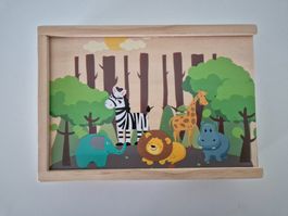 Domino aus Holz Tiere Safari