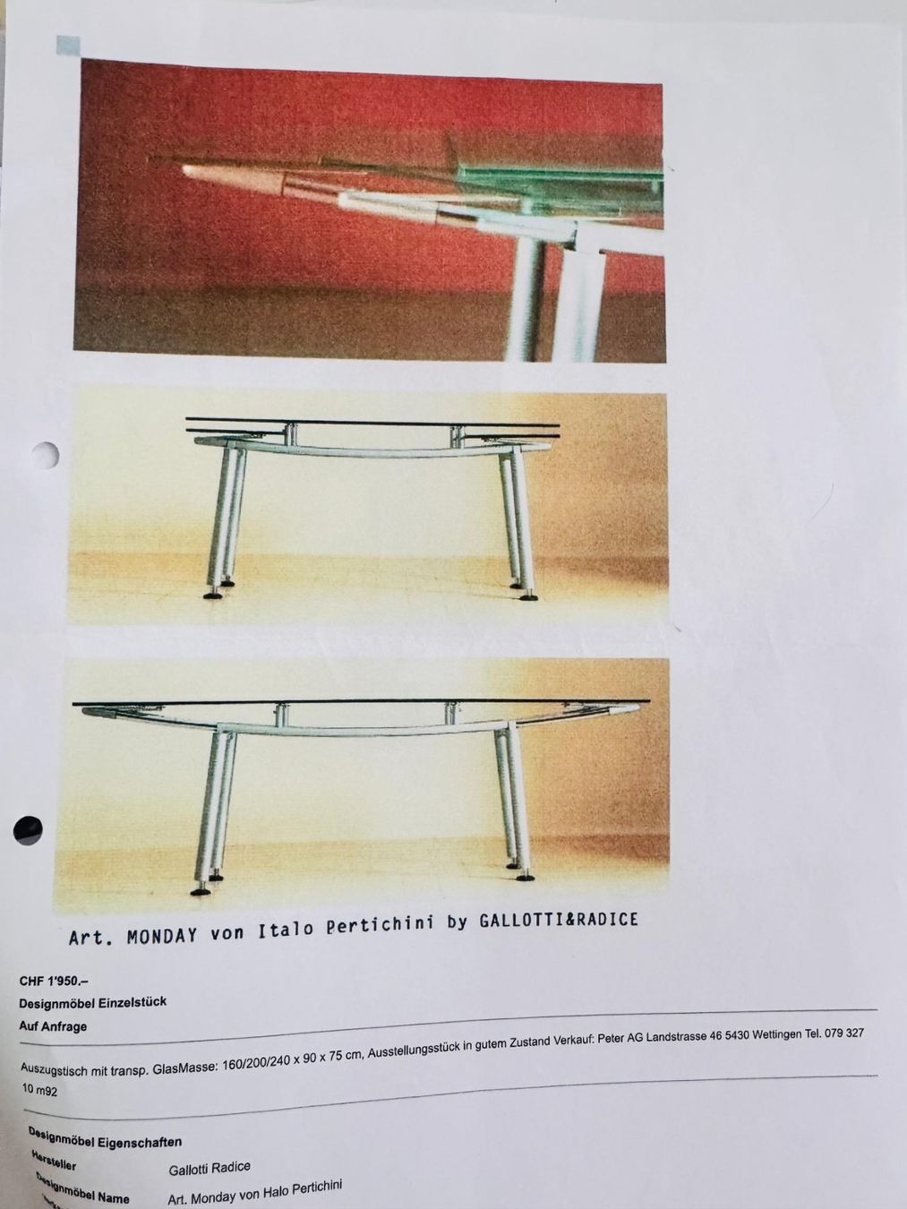 Tavoli: Edler Glastisch für Büro oder Wohnzimmer – Usato da Malix venduto da Ynater 6