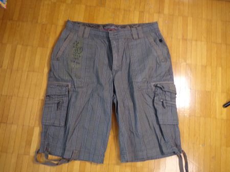 Herren Hose  Bermuda  grün-grau  kariert  Gr. L   C&A