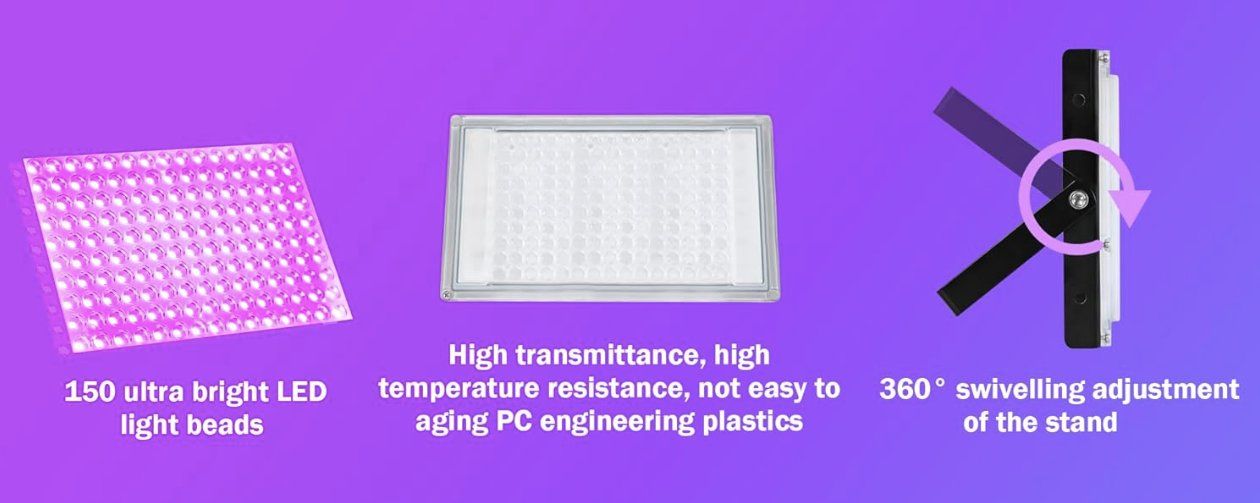 Lampade: 150W Pro LED UV Schwarzlicht Strahler – Nuovo e nell'imballaggio originale da Châtelaine venduto da topshop.switzerland 3