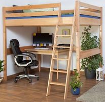 Kinderhochbett Buche Massiv Natur 140 x 200 cm