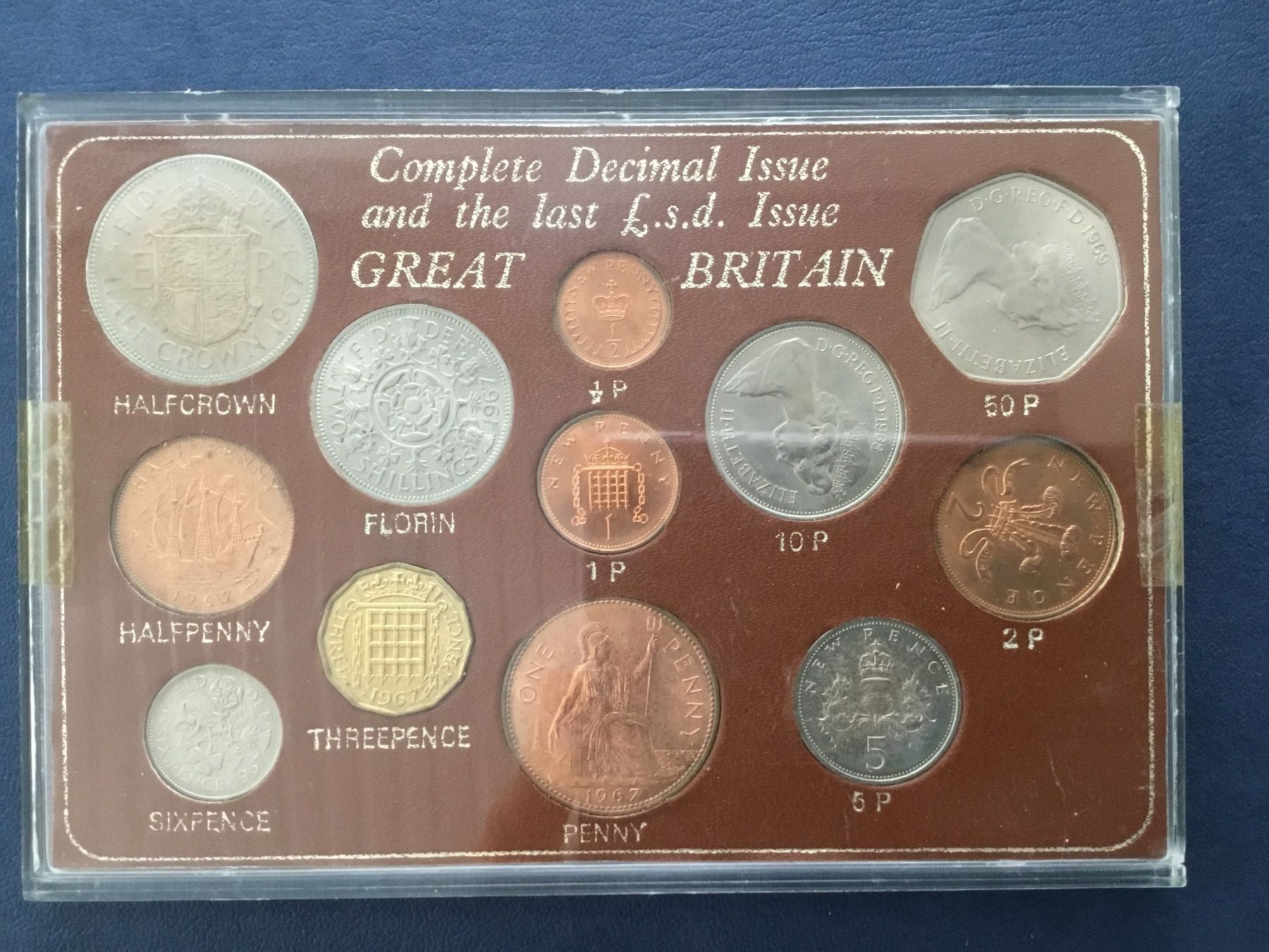 Tutti le monete: Grossbritannien,Komplete Decimal Issue Colns 1967 – Usato da St. Margrethen SG venduto da alfapeugeot10 1