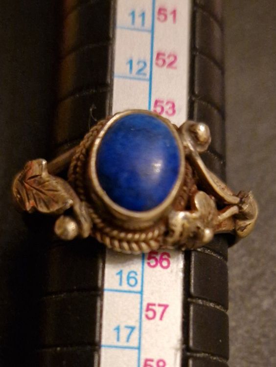 Bague En Argent Massif 925 Et Lapis Lazuli - Avec Marcassite - Taille 55 - Neuf Sans Boîte
