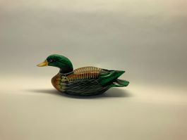 5 handbemalte Holz-Enten und dekorativer Elefant – 6-teilige