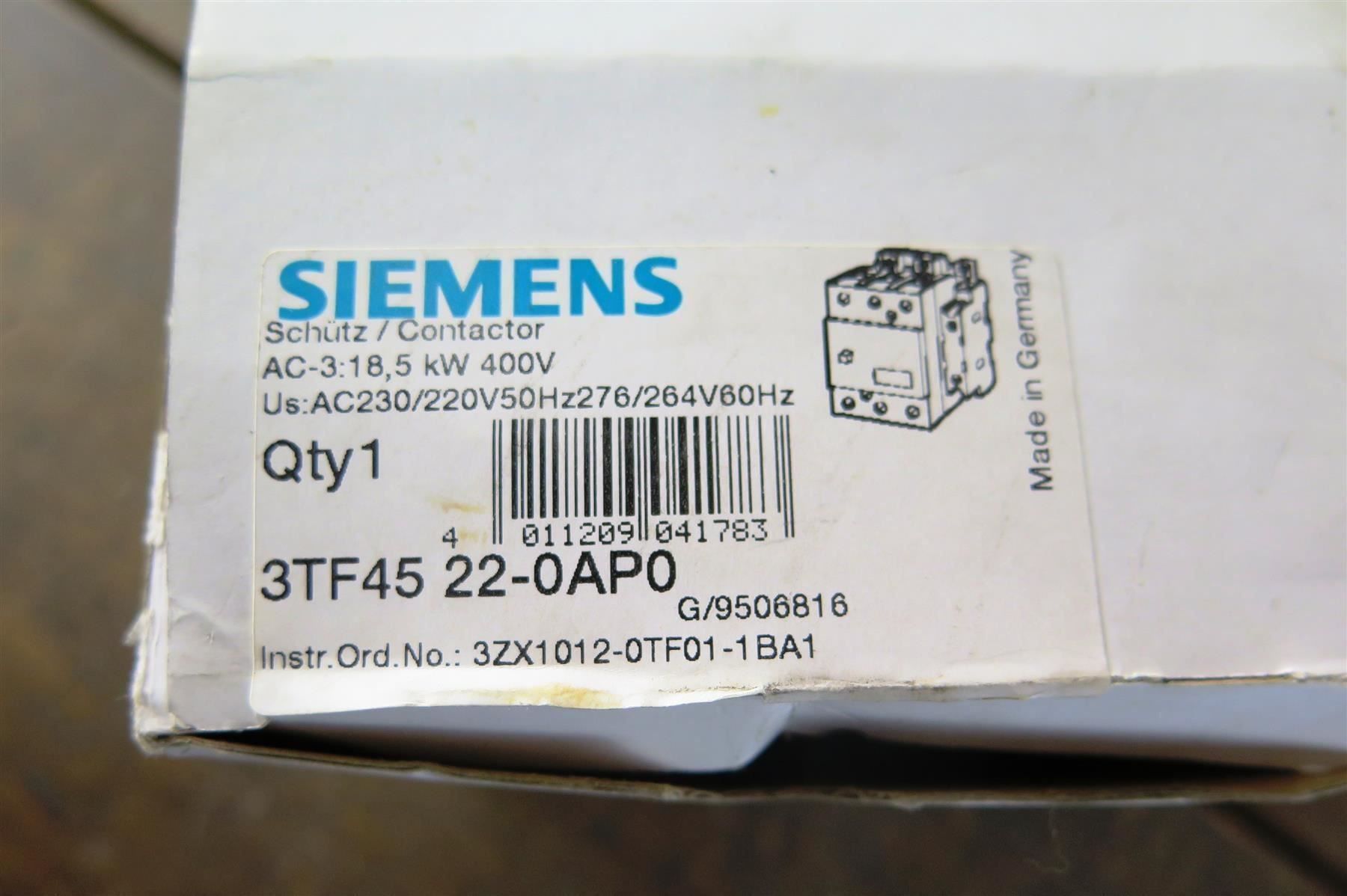 Siemens Componenti elettronici: Siemens 3TF45 22-0APO Schütz  Contactor – Usato da Laufenburg venduto da Sirluger 2