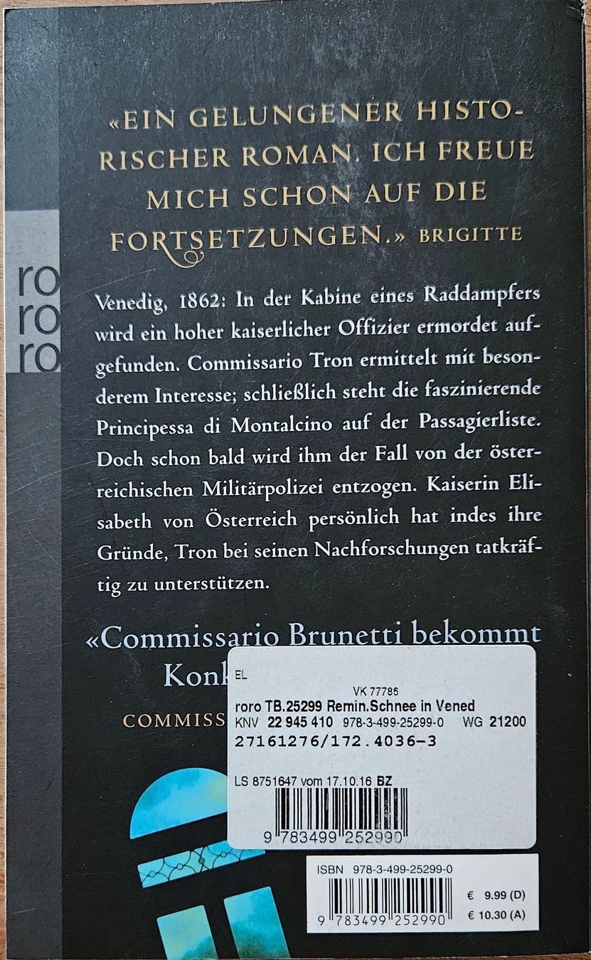 Livres: Nicolas Remin - Schnee in Venedig - 1. Fall – D'occasion à Hinwil par brucha01 1