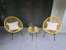Sommerlich gelbes Acapulco Lounge Set 3-teilig-Top Zustand