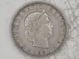 20 rappen 1891 Sehr gute Erhaltung