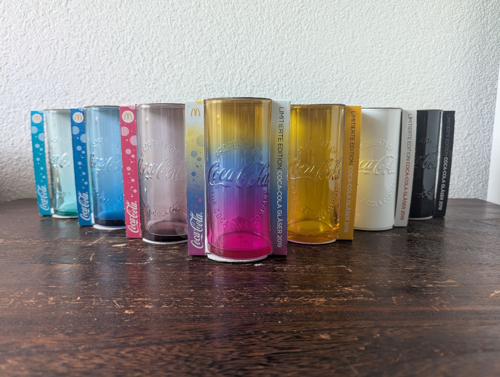 Coca-Cola Gläser: 7 Coca-Cola Gläser SET, limitierte Edition 2019, neu – Neu (gemäss Beschreibung) aus Buchs Sg von chr_mrj9