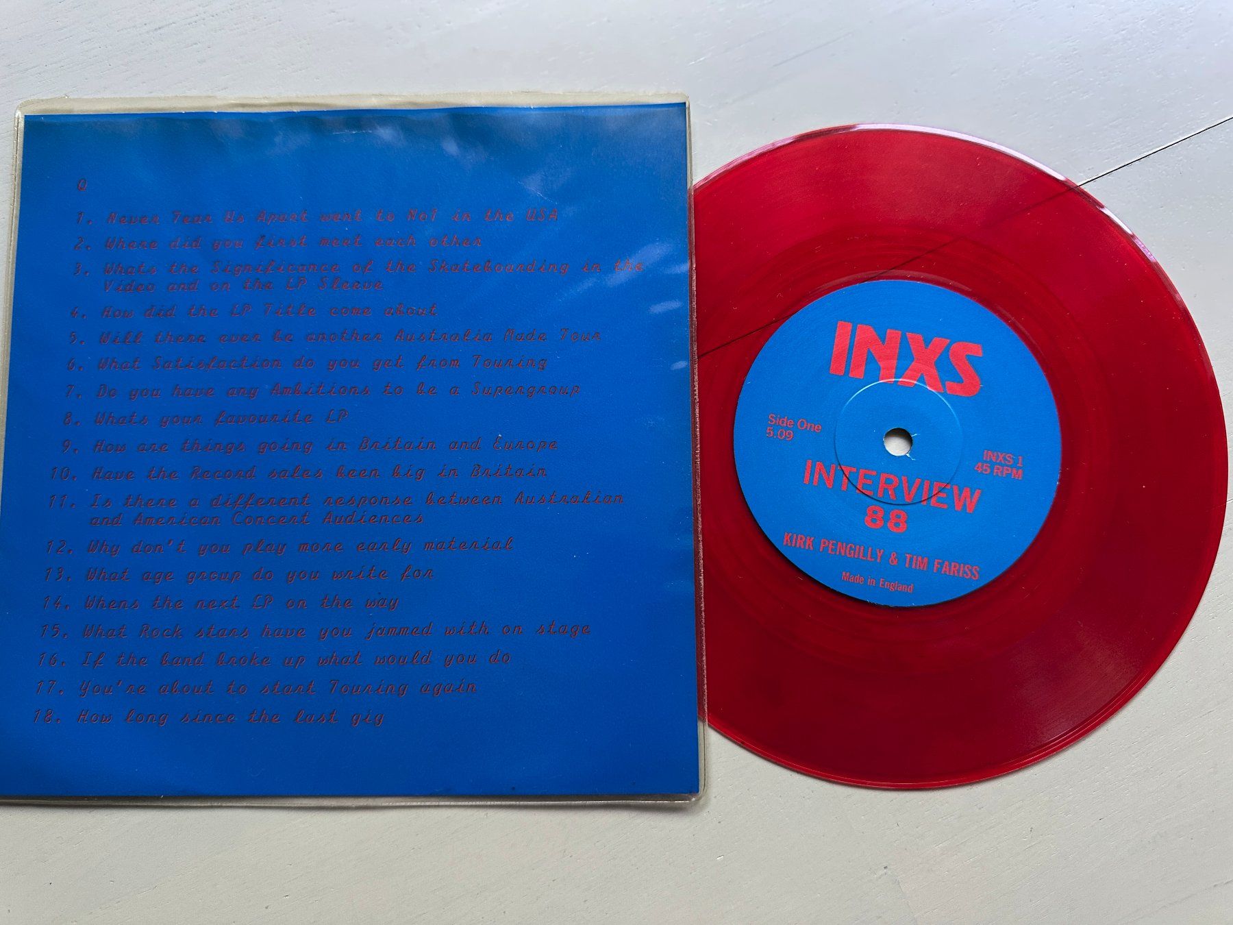 Vinyles: INXS tolle Single Interview Kult MICHAEL HUTCHENCE red vinyl – D'occasion à Basel par Partridge 2