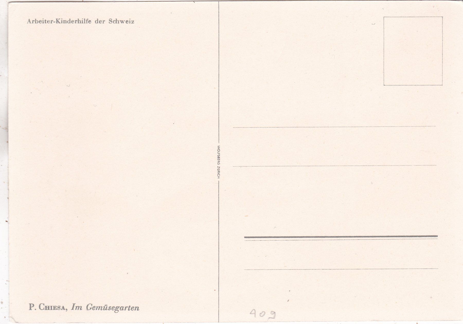 Cartoline postali: Kitsch Kunst P. Chiesa Im Gemüsegarten – Usato da Herisau venduto da Lisegrat2008 1