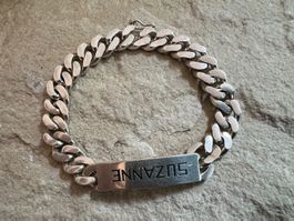 Panzer Armband massiv 800 Silber 37,8g  70er Jahre  SUZANNE