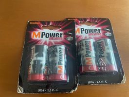 4 neue Batterien C MPower alkaline