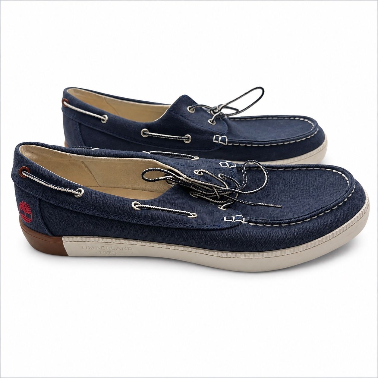 Timberland Chaussures hommes: Original Timberland Bootsschuhe Canvas Navy Gr. 45.5 – D'occasion à Aarberg par LovelyThings_