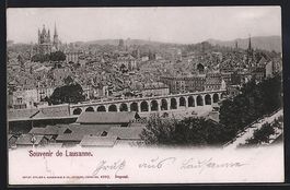 Lausanne, Ortsansicht mit Viadukt aus de