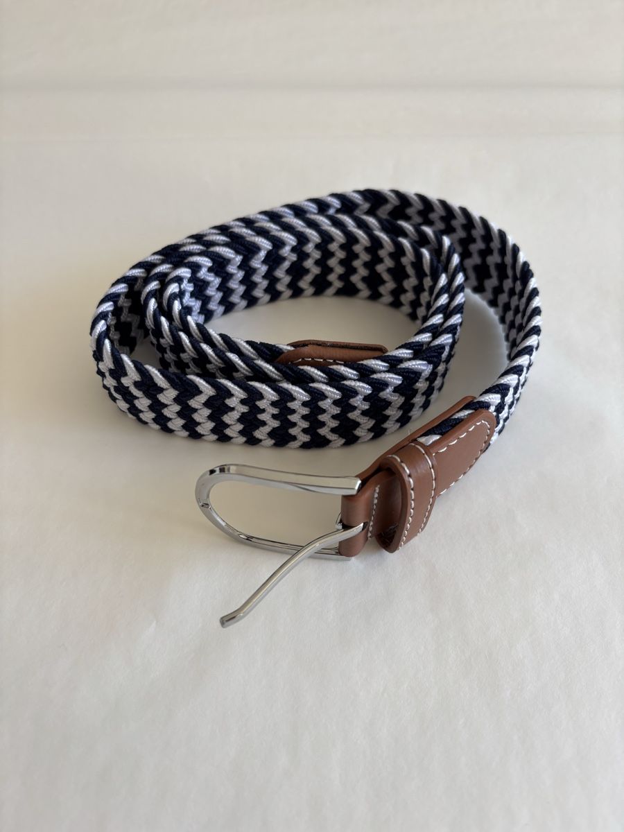 Cinture: Braided Belt, Navy & White, Elastic, Summer Style – Usato da Cham venduto da LoreM7 1