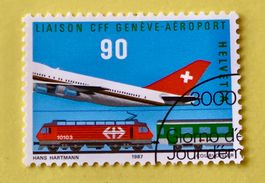 Nr.746  SBB-Anschluss Genf-Cointrin GESTEMPELT 1987   