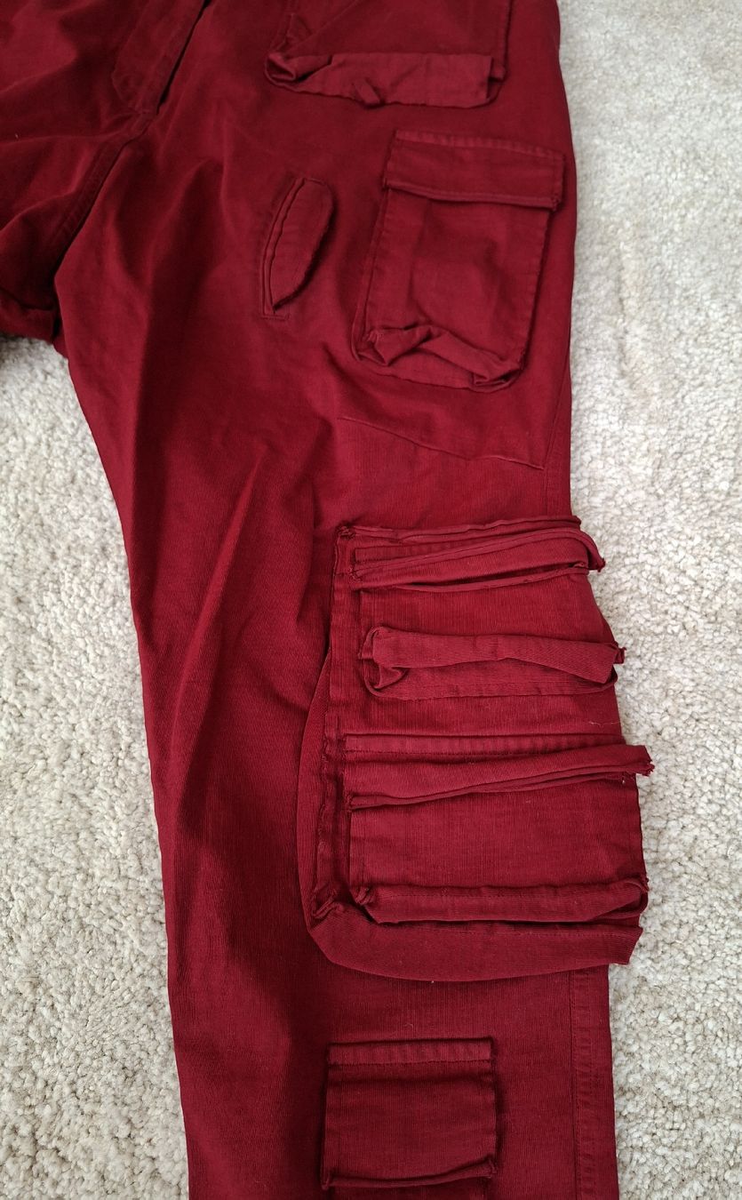 Rundholz Hosen: Rundholz Dip Cargohose rot, L – Neu (gemäss Beschreibung) aus Basel von Cerich 2