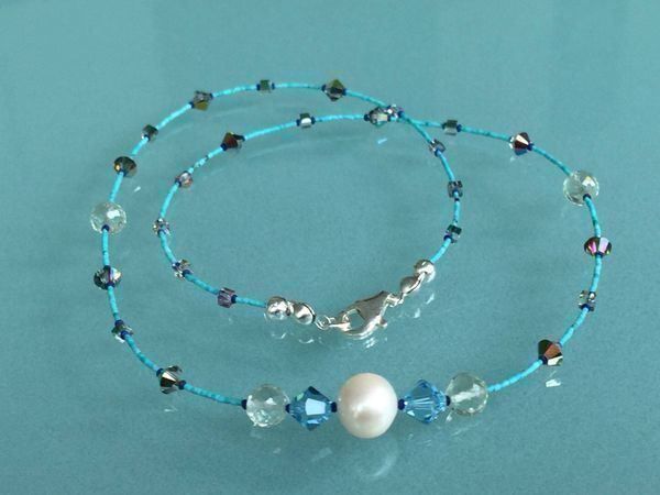 Ketten: ULTRA FEINES TÜRKIS COLLIER SWAROVSKI – Neu (gemäss Beschreibung) aus Basel von Chili007 1